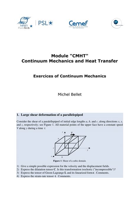 Continuum Mechanics - Exams - Brown University