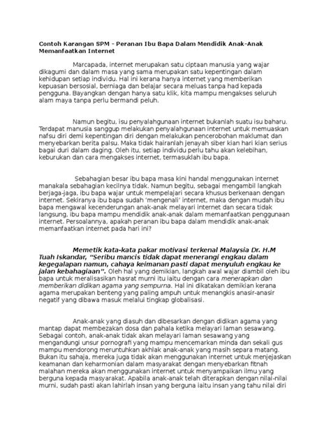 Contoh Karangan SPM