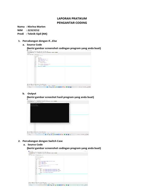 Contoh Laporan Coding