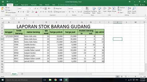 Contoh Laporan Stok Barang Harian Excel Lengkap dengan …