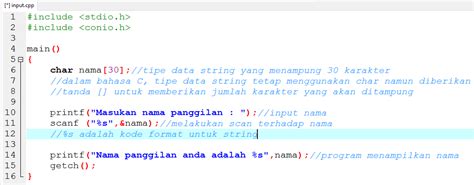 Contoh Program Input Output C