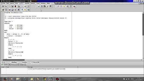Contoh Record Pascal