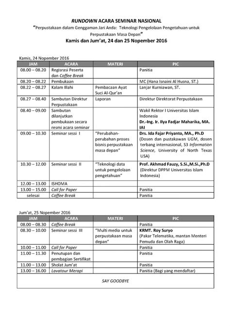 Contoh Rundown Acara Seminar Nasional.xls - ID:5c5b43d4cd6b6