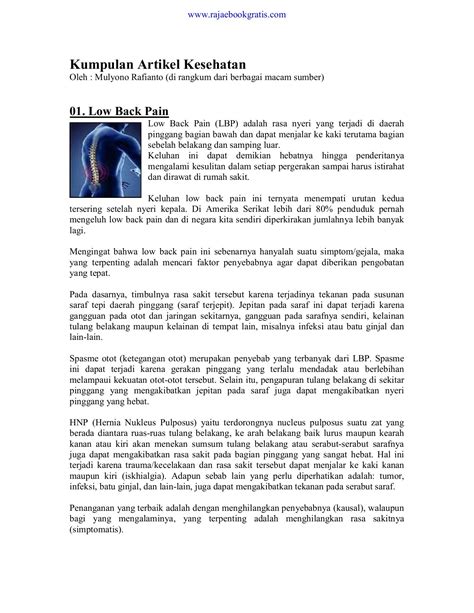 Contoh artikel tentang kesehatan singkat.  Masing-masing contoh dilengkapi d...