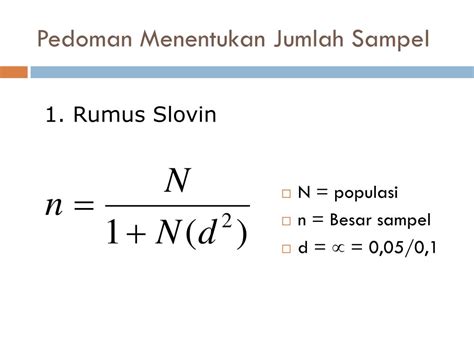 Contoh rumus random sampling.  Rumus slovin adalah formula rumus yang digunakan dalam ...