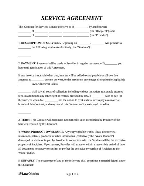 Contract For Service Agreement Template Awesome Template Collections