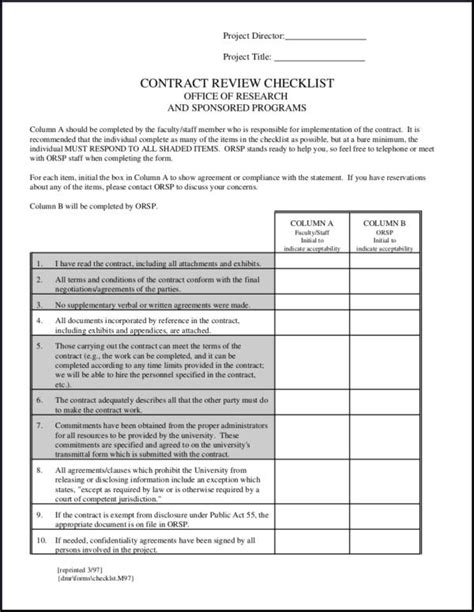 Contract Review Checklist