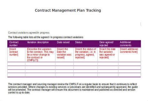 Contract Tracking Template 9+ Free Word, Excel, PDF Documents