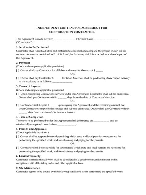 Contractor Agreement Form 8 Free Templates in PDF, Word, Excel Download