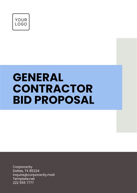 Contractor Bid Proposal Template