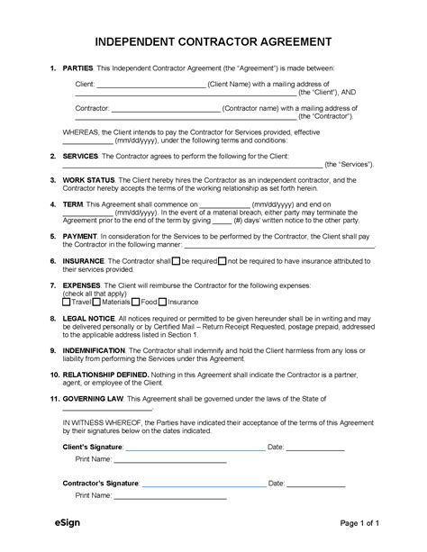 Contractor Contracts Templates