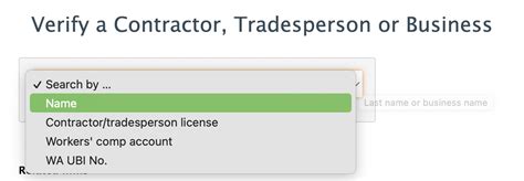 Contractor License License Lookup