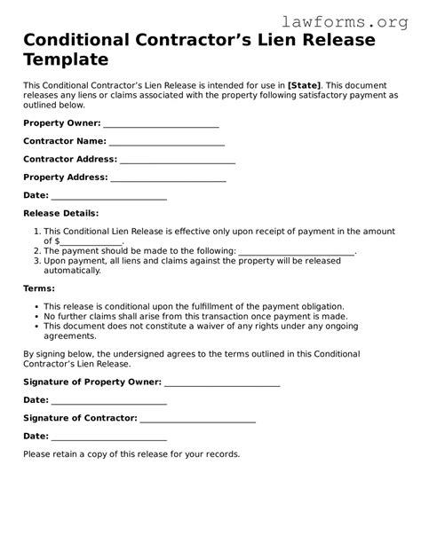 Contractor Lien Release Form Form Resume Examples