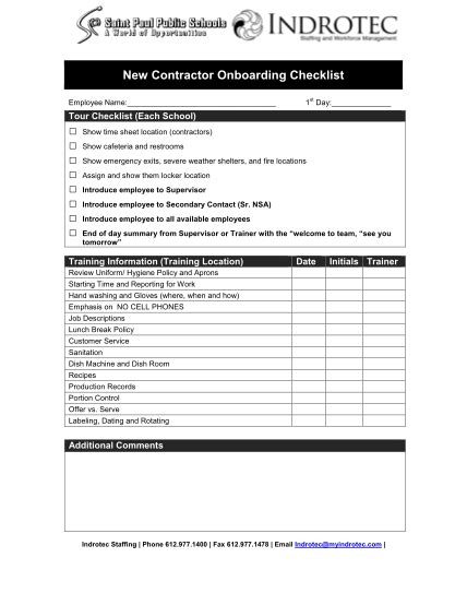 Contractor Onboarding Checklist Required Documents Talent www.vrogue.co