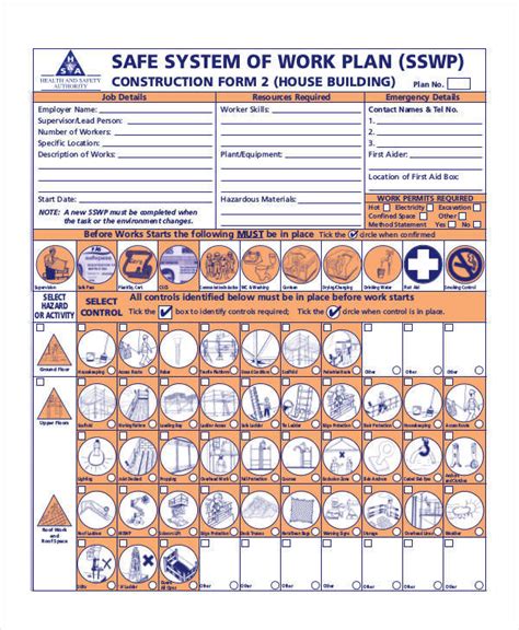 Contractor Safe Work Plan