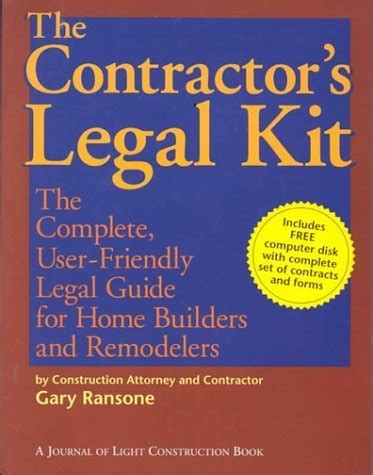 Read Online Contractors Legal Kit By Gary Ransone