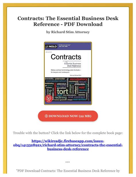 Read Contracts The Essential Business Desk Reference By Richard Stim