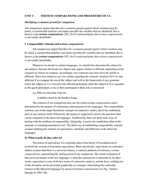 Contrastive Analysis, Tertium Comparationis and Corpora