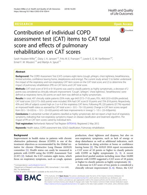 Contribution of individual COPD assessment test (CAT) items to …