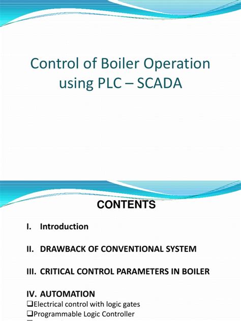 Control Of Boiler Operation Using Plc Scada