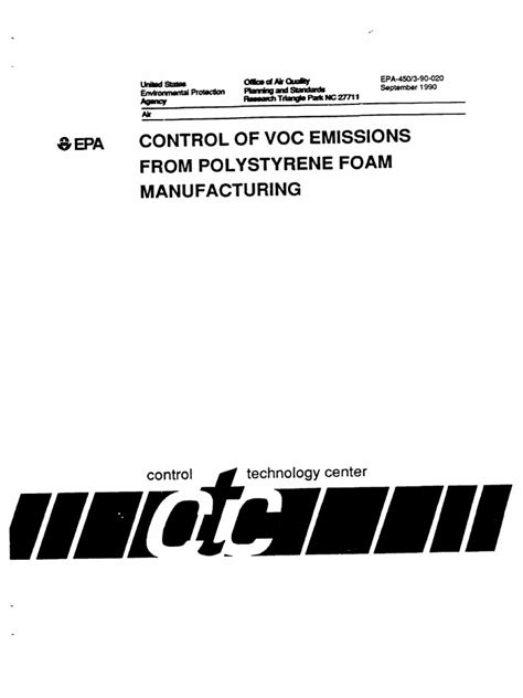 Control Of Voc Emissions From Polystyrene Foam Manufacturing