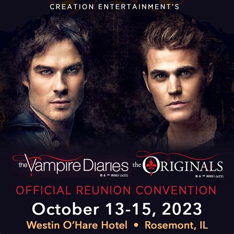 Convention vampire diaries 2023. The romantic and suspenseful drama of the giant CW hit series The Vampire Diaries has given television viewers fantastic new stars that have seductively garnered a worldwide following of passionate fans. Today we are very happy to announce a new full scale convention coming this fall to the great city of Chicago, dedicated to the wonderful cast of The Vampire Diaries! 