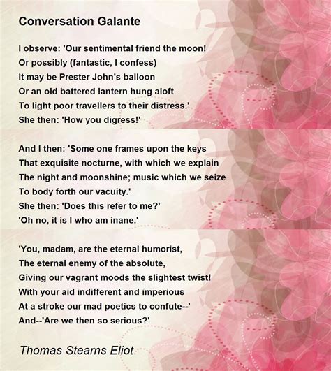 Conversation Galante - Famous Inspirational Poems, Poetry, Quotes