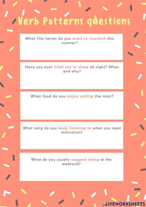 Conversation Questions With Verb Patterns