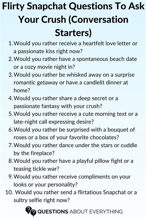 Conversation Starters For Your Crush