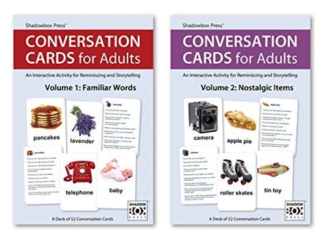 Read Online Conversation Cards For Adults Familiar Words  Reminiscence Activity For Alzheimers  Dementia  Memory Loss Patients And Caregivers By Shadowbox Press
