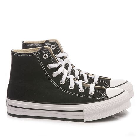 Converse Unisex-Adult CTAS Lift Hi White/Black/White Sneaker 4.6 3,975 ratings Price: $112.84 - $150.87 Size : Colour Name: White/Black/White Size chart 100% Cotton Rubber sole Shaft measures approximately high-top from arch Platform measures approximately 1 Fabric: Canvas Rubber sole Removable insole, Signature logo patch Show More.