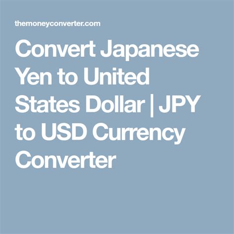 1 JPY = 0.00631919 USD. We use the mid-market rate for our Converter. This is for informational purposes only. You won’t receive this rate when sending money. Login to …. 