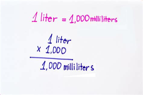 To convert from milliliters to liters, m