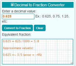 Convert 5.7 to nearest fraction - CoolConversion