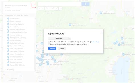 Convert CSV to KML/KMZ using Google Maps