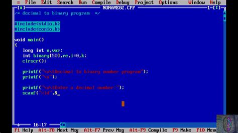 Convert Decimal to Binary c program c language 2020. YouTube