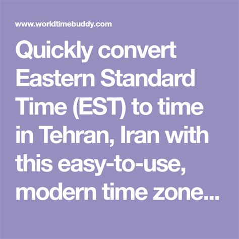 Convert EST to Tehran, Iran Time Zone - HappyZebra