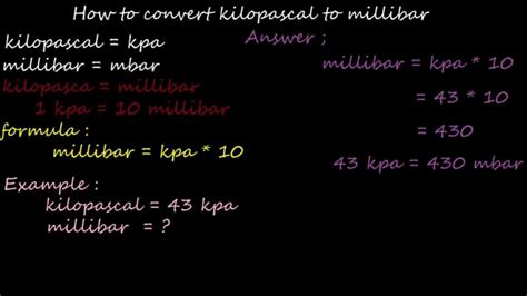 Convert Kilopascal to Millibar Unit Converter. 