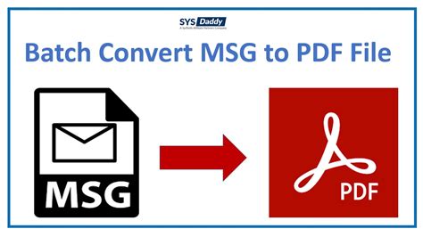 Convert MSG to PDF File in Batch Including Email Attachments