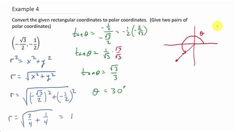 Convert Rectangular Coordinates To Polar Coordinates Example 4 YouTube