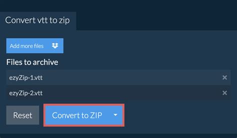 Convert VTT to ZIP Online. Quick, Secure & FREE! ezyZip