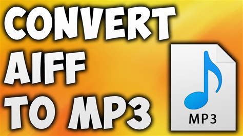 How to convert AIFF to MP3 online. 1 To get started, select the .aiff files you want to convert and add them to the converter. 2 Next, use the conversion settings and click the "Convert" button. 3 That's all! Now you can download the converted .mp3 files. AIFF. AIFF (Audio Interchange File Format).