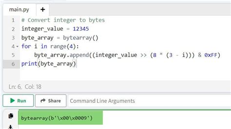 Convert array to bytes python. max(np. x.  It can convert objects into bytearray ...