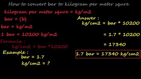 Convert bar to kgf/mm2 Conversion of Measurement Units.
