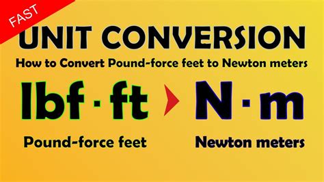 Convert foot pounds to pound force feet energy conversion