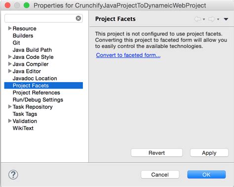 Convert html to javafx.  I have tried with Project Facets (Right click on pro...