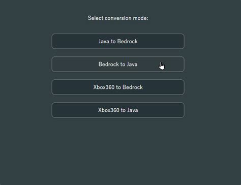 Convert java to mcpe. Java to Bedrock Bedrock to Java Xbox360 to Bedrock Xbox360 ...