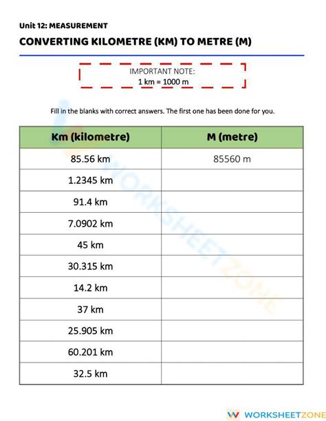 Convert km to m worksheet pdf.  The size of the PDF file is 22853 byte...
