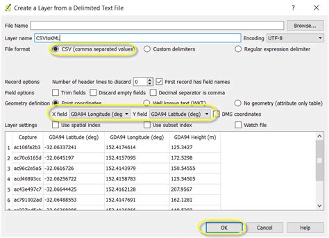 Convert kml to csv qgis nationpsawe