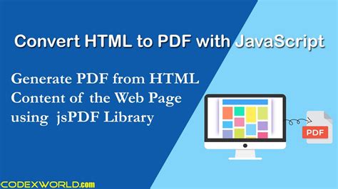Convert pdf to html javascript.  Well organized and easy to understand Web building...